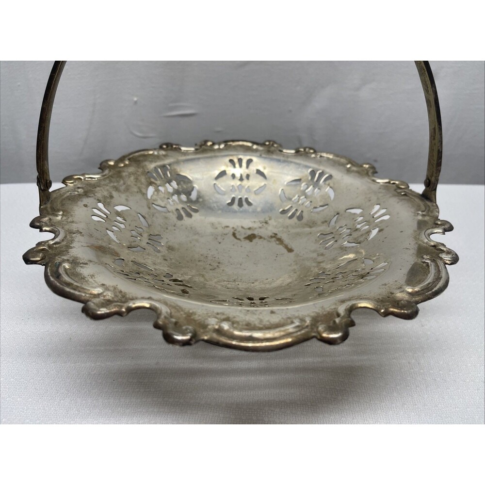 Vintage International Silver Co. Lovelace Pedestal Plated Brides Basket Dish 11" - Picture 3 of 11